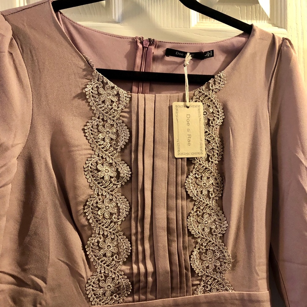 Pink lace front dress